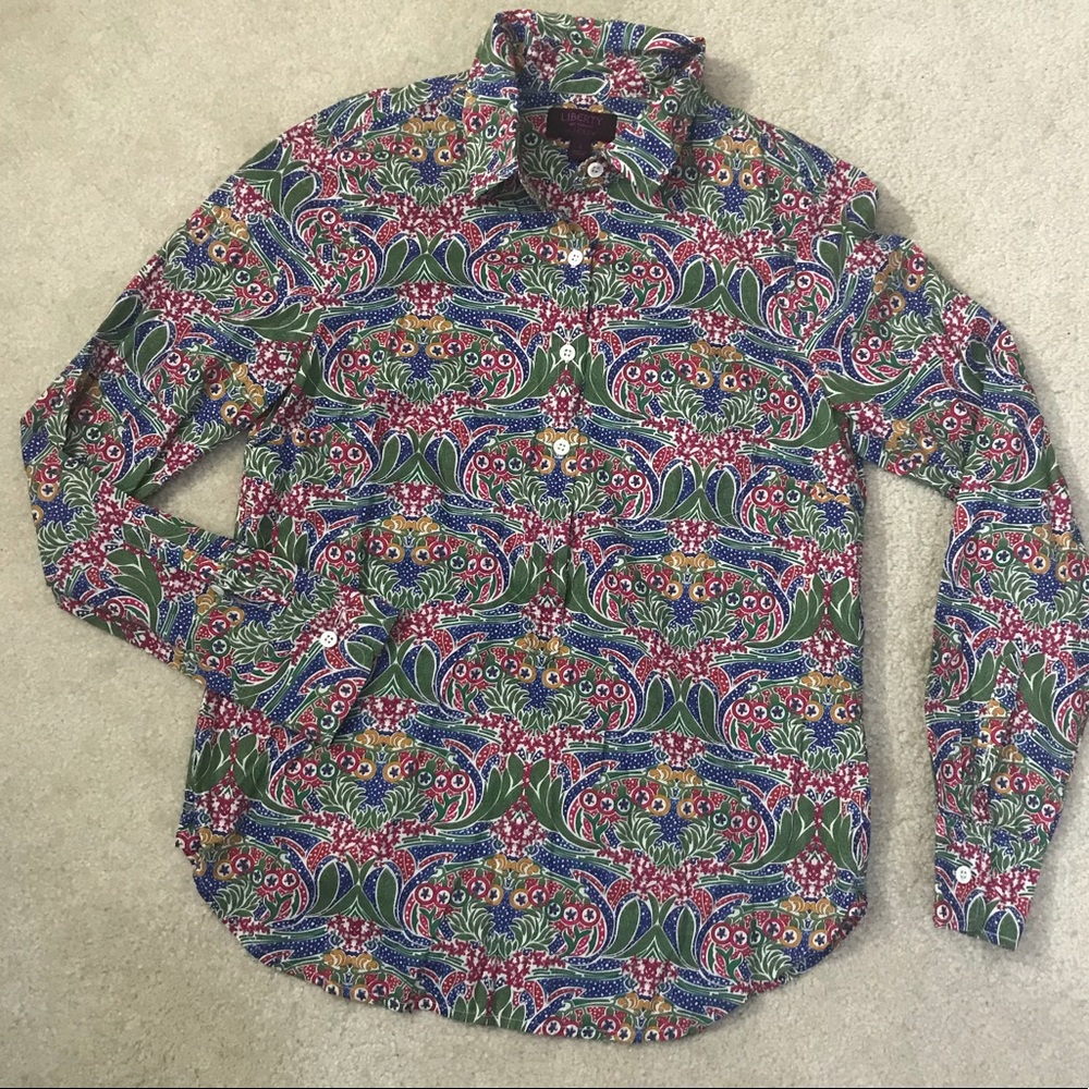 J crew liberty art fabrics women’s popover Sz 4